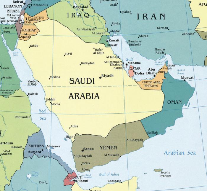 Mapa de Irán, Yemen, Ormuz y Bab el-Mandeb